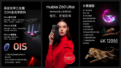 6000 мА·ч, IP68, Snapdragon 8 Gen 3, экран без вырезов, нестандартная камера с тройной стабилизацией – 565 долларов. Представлен Nubia Z60 Ultra