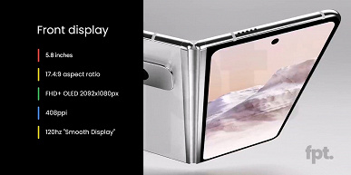 Так будет выглядеть Google Pixel Fold с экраном 5,8 дюйма и ценой 1800 долларов. Качественные рендеры и все подробности от надежного источника