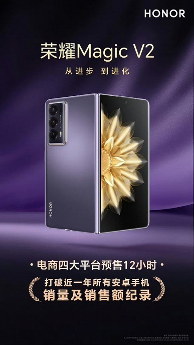 Honor Magic V2 – cамый тонкий в мире складной смартфон с разогнанной Snapdragon 8 Gen 2, Wi-Fi 7 и тройной оптической стабилизацией – стал хитом в Китае