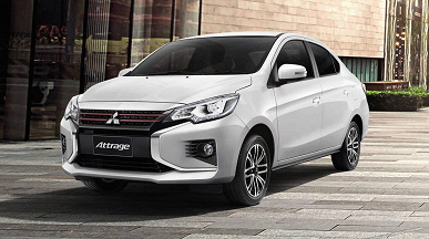 В Россию привезли партию седаном Mitsubishi Attrage: расход 4,9 л/100 км, две педали и цена 1,6 млн рублей