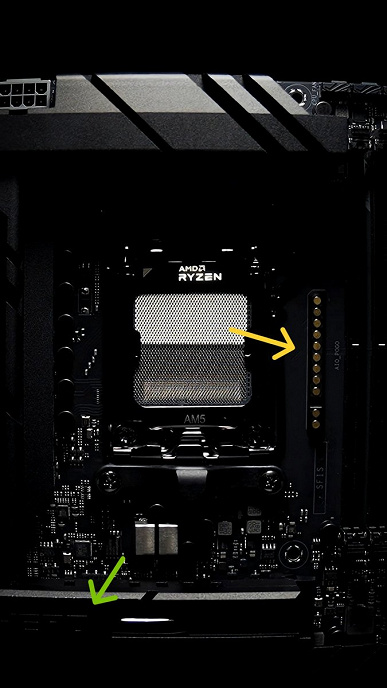 Испарительная камера для SSD, странные контактные площадки и слоты памяти NitroPath DIMM. Asus тизерит новые системные платы AM5 Neo