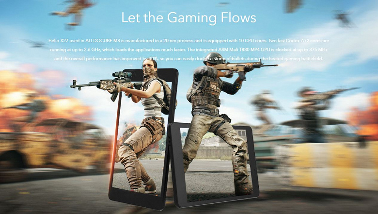 Alldocube M8 &ndash; 8-дюймовый планшет со встроенным модемом LTE и 10-ядерным процессором