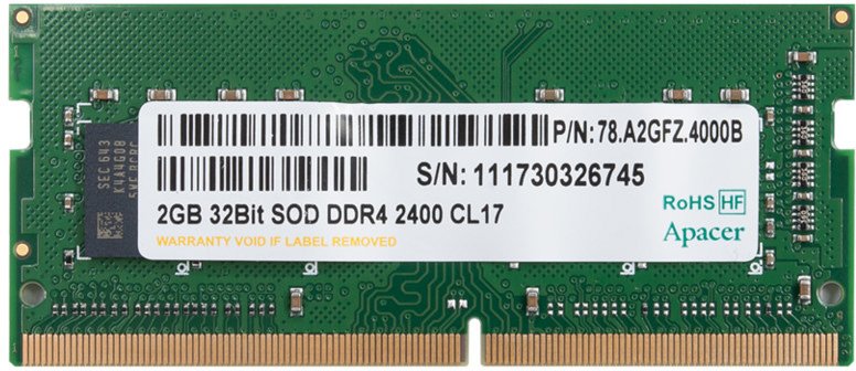 Apacer выпускает первый в мире 32-разрядный модуль DDR4 SODIMM для систем на процессорах ARM