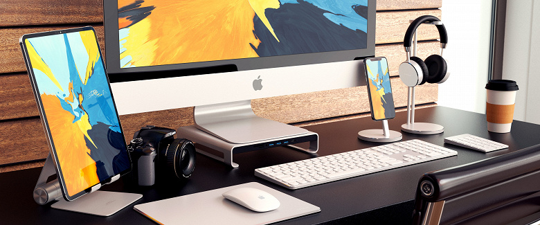 Satechi Type-C Aluminum Monitor Stand Hub — и концентратор USB, и подставка для Apple iMac