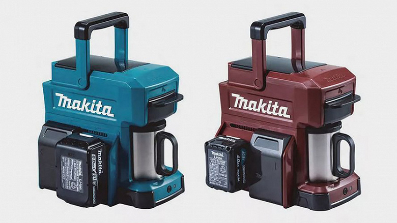Портативная кофеварка Makita CM501D не боится воды и питается от аккумуляторов для электроинструментов