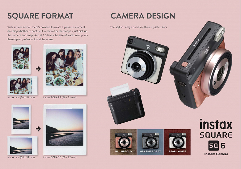 В сети появились подробные сведения о камере Fujifilm Instax SQ6