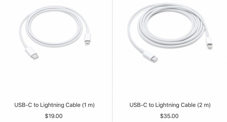 Apple снизила цену кабель с разъемами USB-C и Lightning