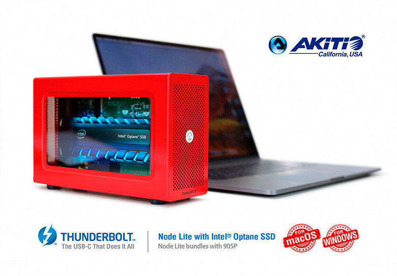 Akitio анонсирует внешний накопитель Node Lite а базе SSD Intel Optane 905P