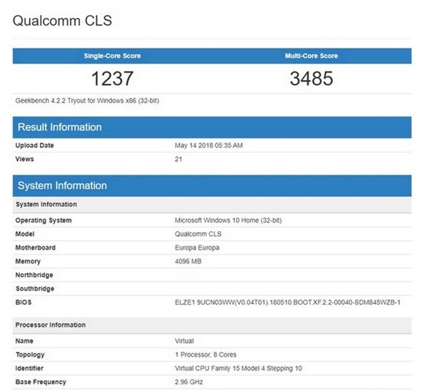 Первым ноутбуком на базе Snapdragon 850 может оказаться HP Chimera 2