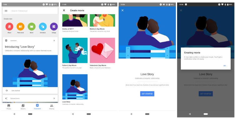 Google Photos теперь умеет создавать ролики Love Story