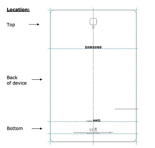 Эскиз Samsung Galaxy Tab S4 демонстрирует габариты и дизайн задней панели