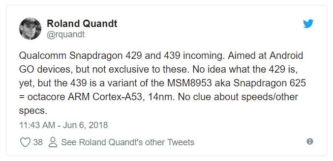 Roland Quandt напророчил две новые SoC Qualcomm - Snapdragon 429 и Snapdragon 439