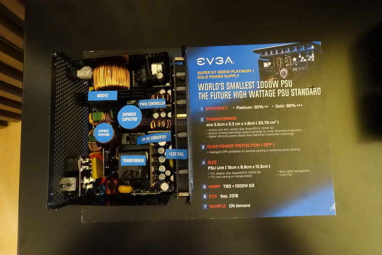 EVGA Super G7 1000 — самый компактный блок питания мощностью 1000 Вт