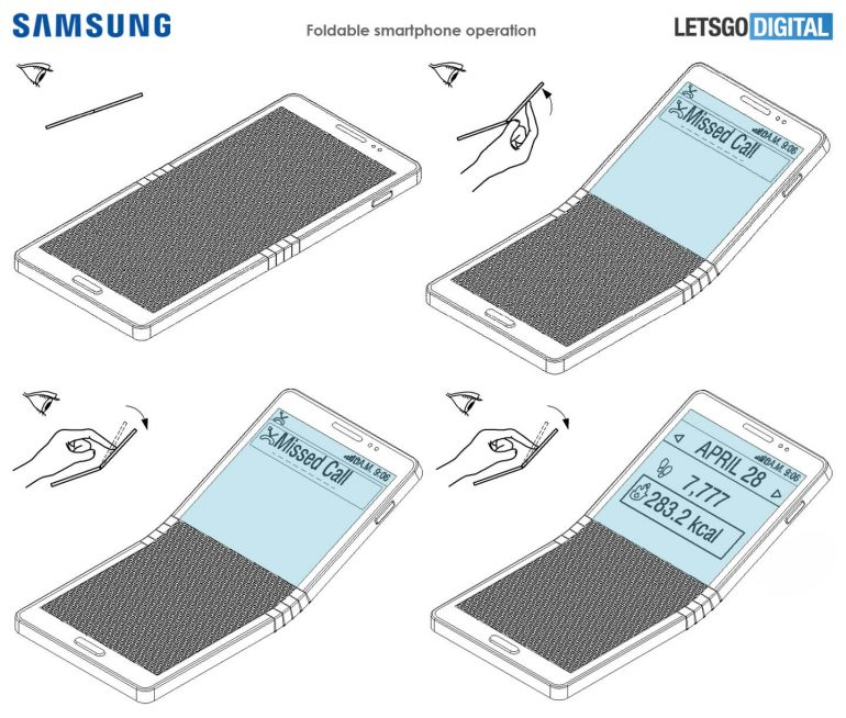 В Сеть уплыли новые эскизы сгибающегося смартфона Samsung Galaxy X