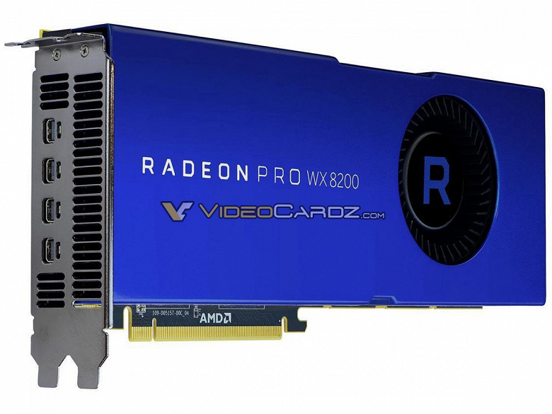 Появились изображения 3D-карты AMD Radeon PRO WX 8200