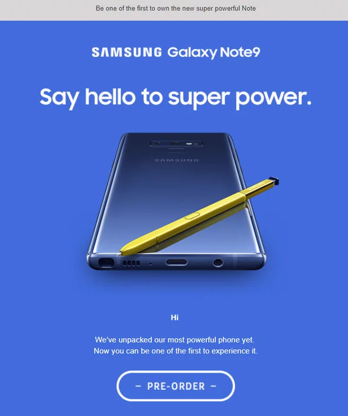Samsung опубликовала первое официальное изображение смартфона Galaxy Note9