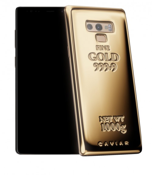 Caviar просит за 3 870 000 рублей за Samsung Galaxy Note9, покрытый килограммом чистого золота