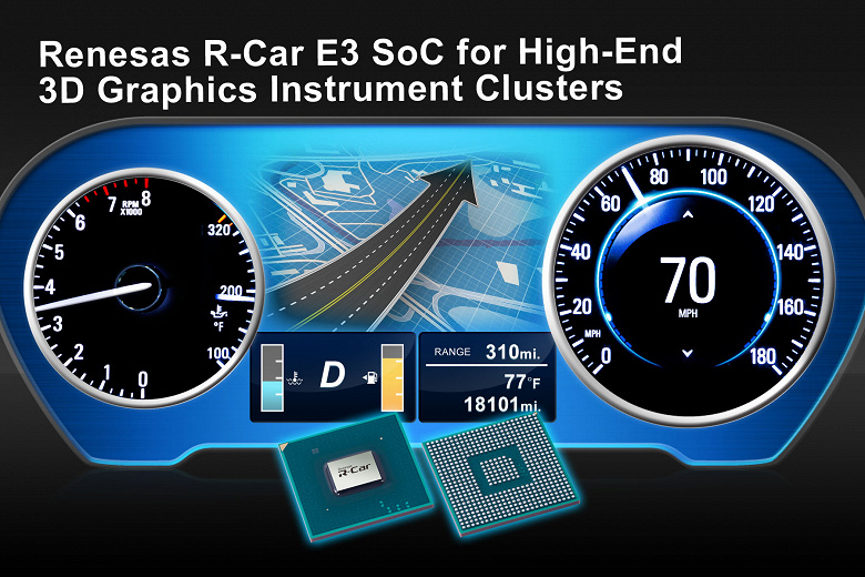 Однокристальные системы R-Car E3 с ускорителями 3D-графики предназначены для автомобилей
