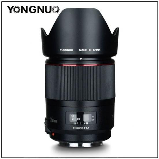 Полнокадровый объектив Yongnuo YN 35mm f/1.4 для зеркальных камер оснащен приводом автоматической фокусировки