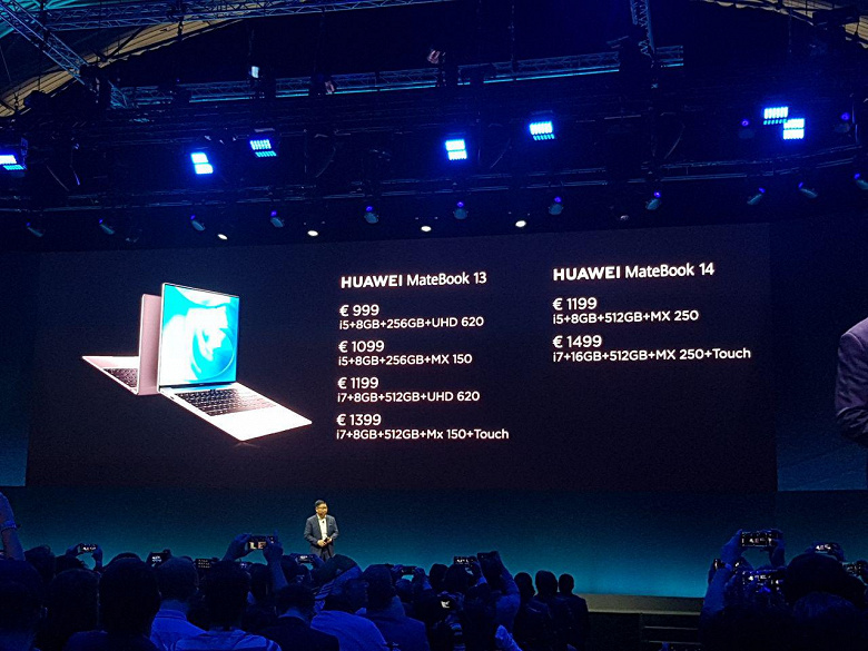 Представлены ноутбуки Huawei MateBook 13 и MateBook 14