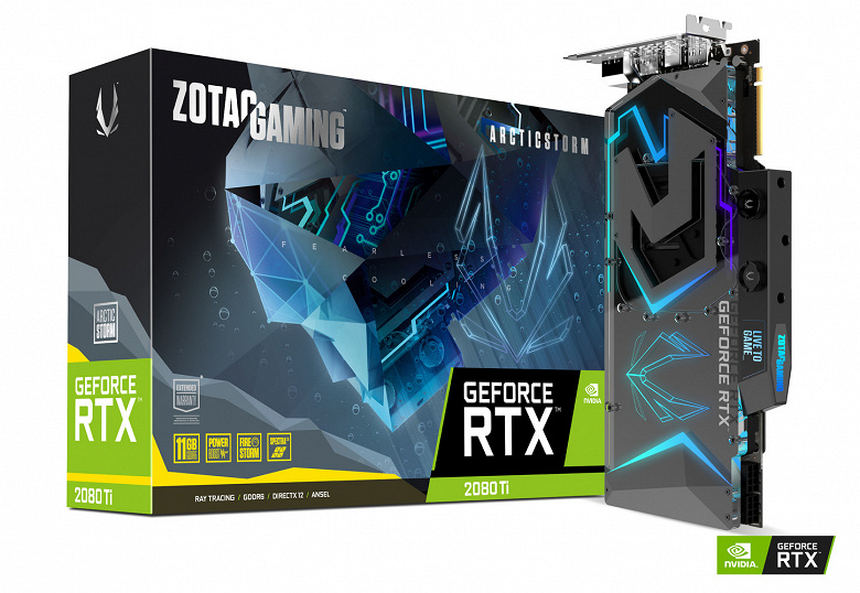 Видеокарта Zotac Gaming GeForce RTX 2080 Ti ArcticStorm рассчитана на любителей жидкостного охлаждения