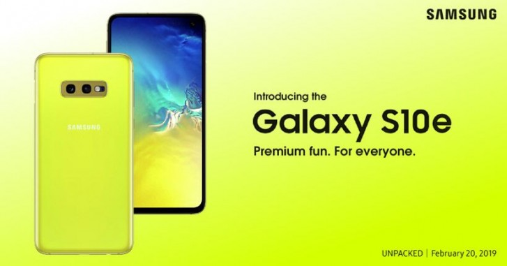 Официальный постер демонстрирует желтый Samsung Galaxy S10e