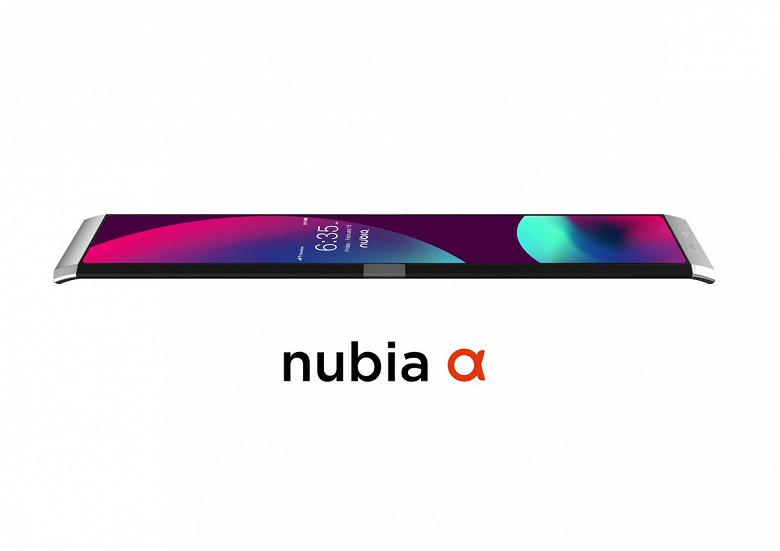 Показан смартфон со сгибающимся экраном Nubia Alpha