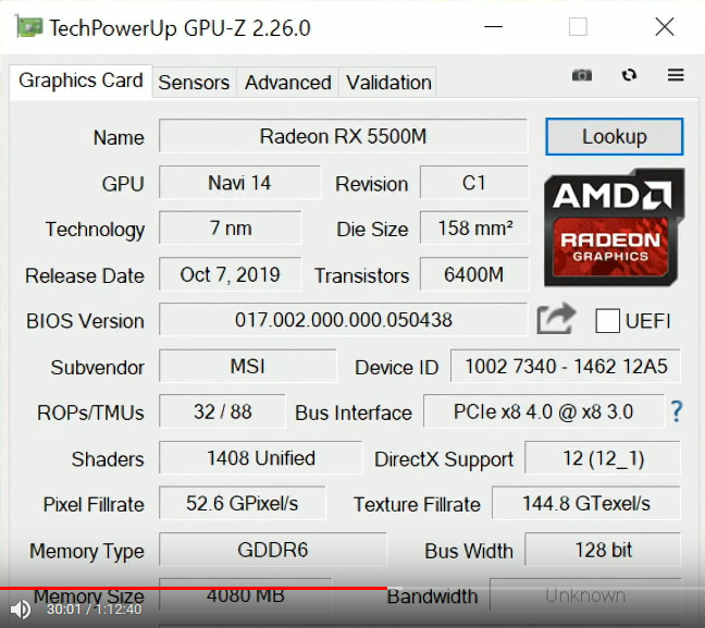 Radeon RX 5500M разгромила мобильную GeForce GTX 1650