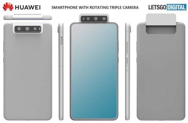У Huawei может появиться смартфон с тройной поворотной камерой