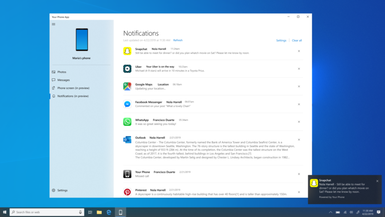 Microsoft запустила «отзеркаливание» оповещений Android на Windows 10 