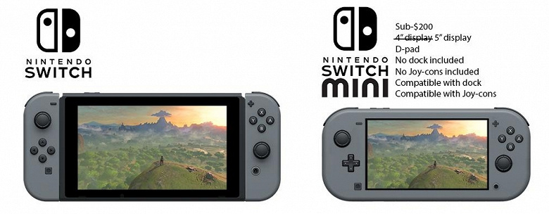 Игровой приставке Nintendo Switch Lite приписывают пятидюймовый экран и цену в 200 долларов
