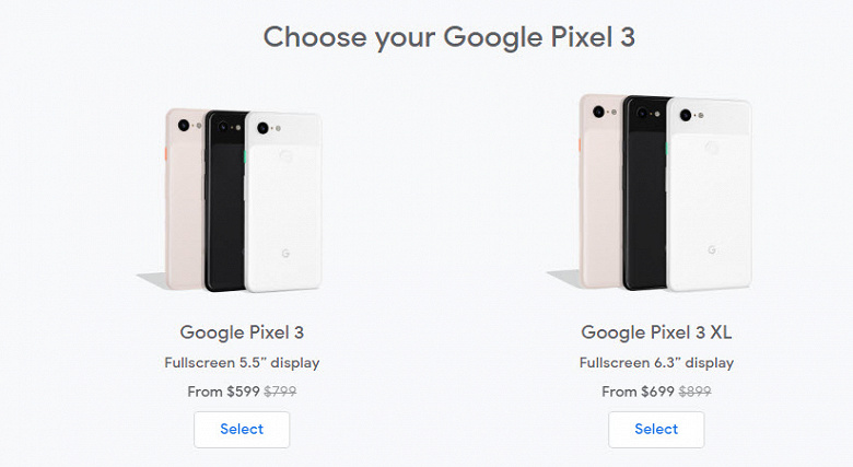 Google Pixel 3 и Pixel 3 XL подешевели на 200 долларов