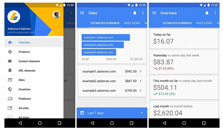 Google избавится от мобильных приложений для работы с AdSense в пользу web-интерфейса