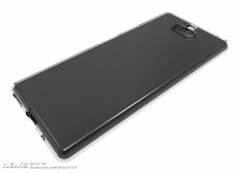 Смартфон Sony Xperia 20 в прозрачном чехле показан со всех сторон