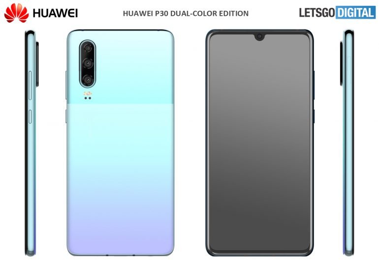 Двухцветные версии Huawei P30 получили названия Misty Lavender и Mystic Blue