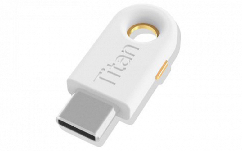 Новый ключ безопасности, созданный Google и Yubico, подключается к порту USB-C