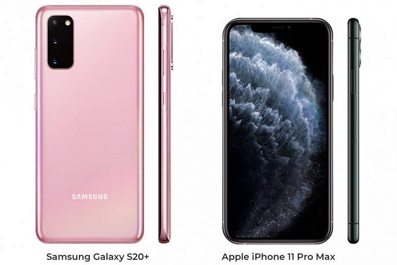 Samsung Galaxy S20 Ultra выглядит настоящим монстром по сравнению с iPhone 11 Pro Max