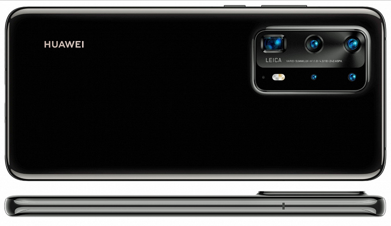 Черный Huawei P40 Pro позирует на новом изображении