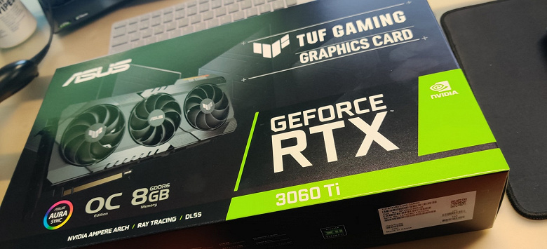 Появились изображения видеокарты Asus GeForce RTX 3060 Ti TUF Gaming OC