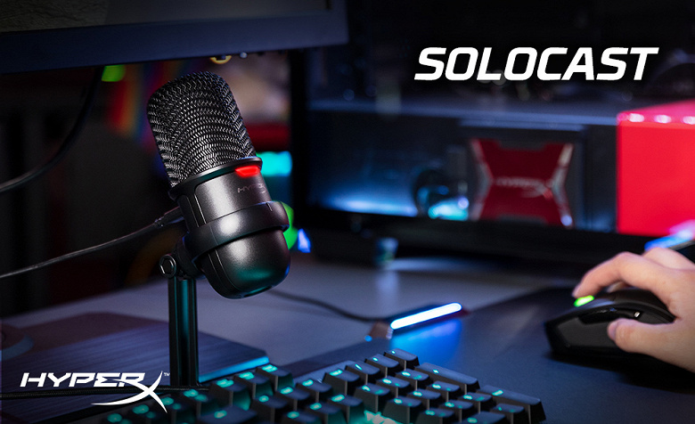 USB-микрофон HyperX SoloCast адресован стримерам и создателям мультимедийного контента