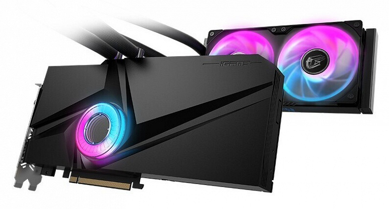 Видеокарта Colorful iGame GeForce RTX 3090 Neptune OC-V оснащена системой жидкостного охлаждения