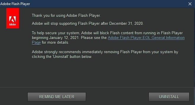 Последние деньки Adobe Flash. Пользователи Windows 10 начали получать предупреждения