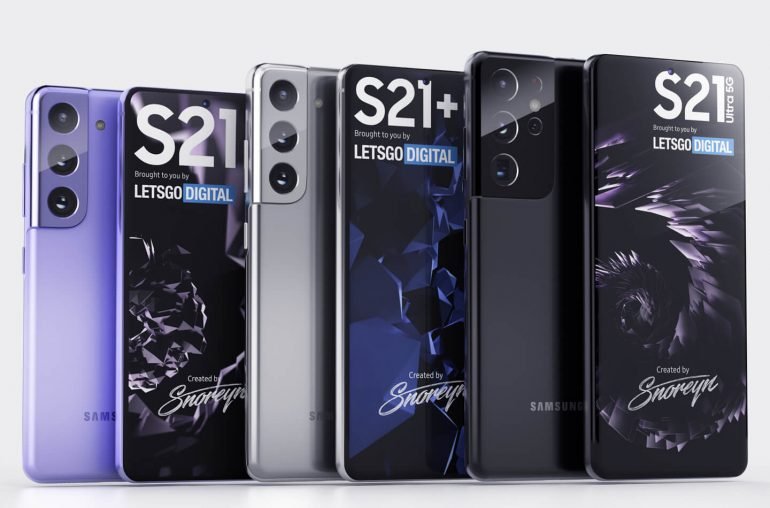 Очень качественные изображения Samsung Galaxy S21, S21+ и S21 Ultra на основе официальных материалов и множество подробностей