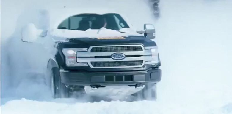 Опубликовано видео зимних испытаний электрического пикапа Ford F-150