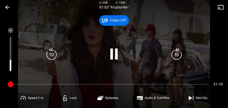 Отличное нововведение Netflix для Android. Добавлен режим Audio Only