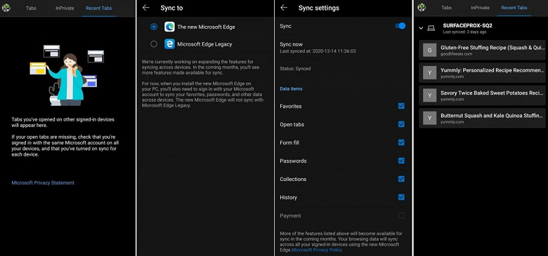 Microsoft Edge порадовал пользователей Windows 10 и Android. Добавлена синхронизация вкладок
