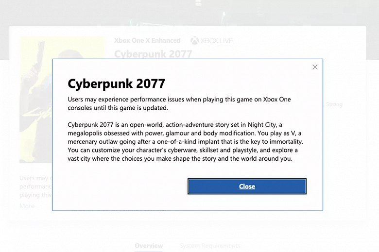 Microsoft начала предупреждать о проблемах Cyberpunk 2077