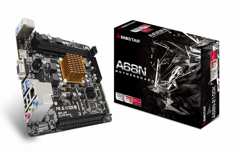 На плате Biostar A68N-2100K установлена однокристальная система AMD E1-6010