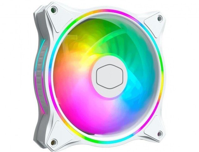 Новый вариант вентилятора Cooler Master MasterFan MF120 Halo подойдет тем, кто хочет использовать в оформлении ПК белый цвет и подсветку