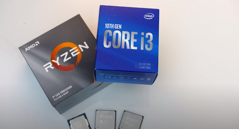 Core i3-10100 уступает более дешёвому Ryzen 3 3100, зато потребляет меньше энергии